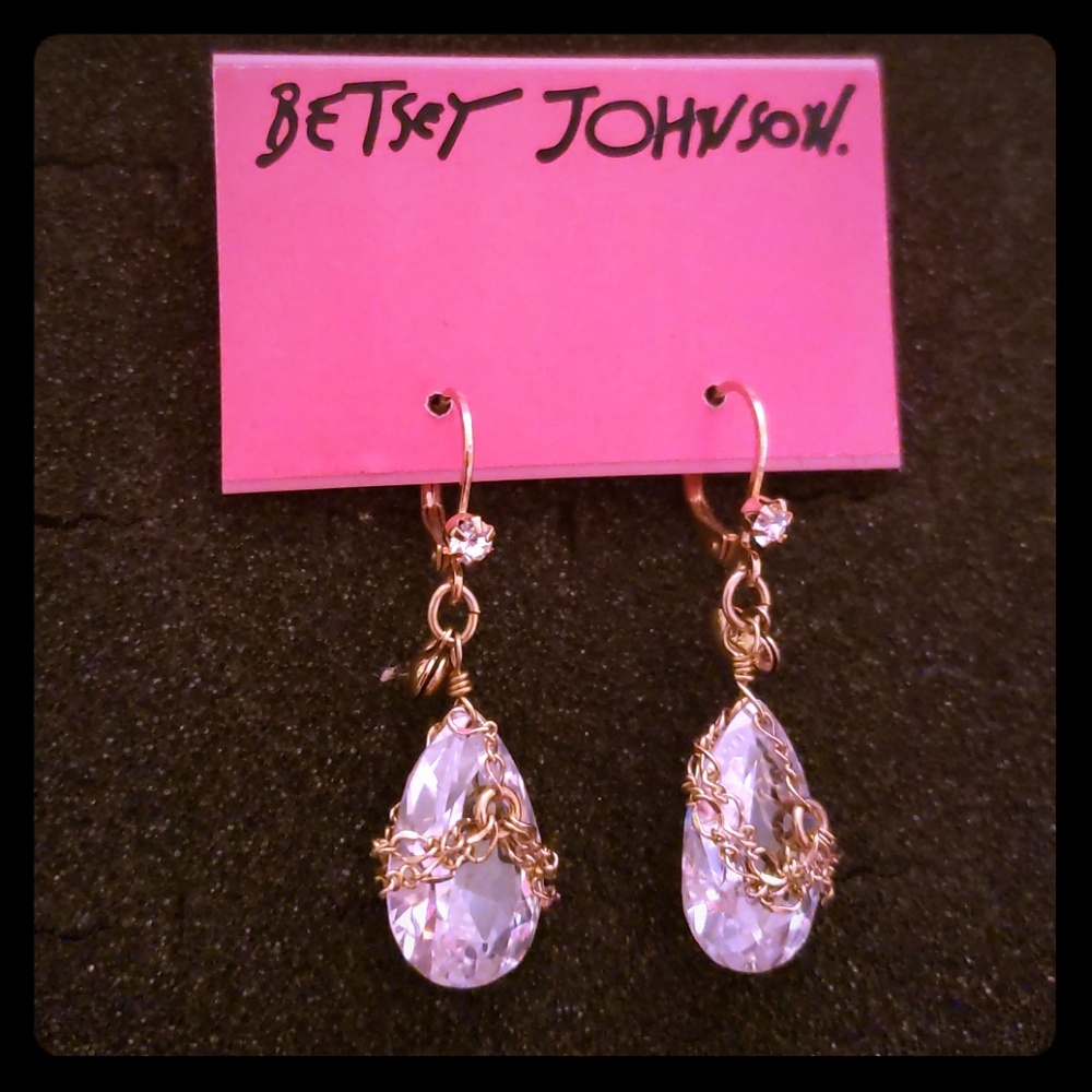 BETSEY JOHNSON Crystal Drop Earrings